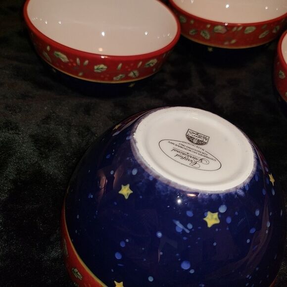Set of 4 Country Snowman cereal/salad bowls - Picture 4 of 4